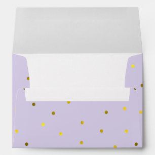Lavender and Faux Gold Foil Dots Envelope