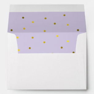 Lavender and Faux Gold Foil Dots Envelopes