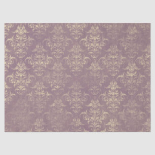 Lavender and Gold Damask Decoupage Tissue Paper