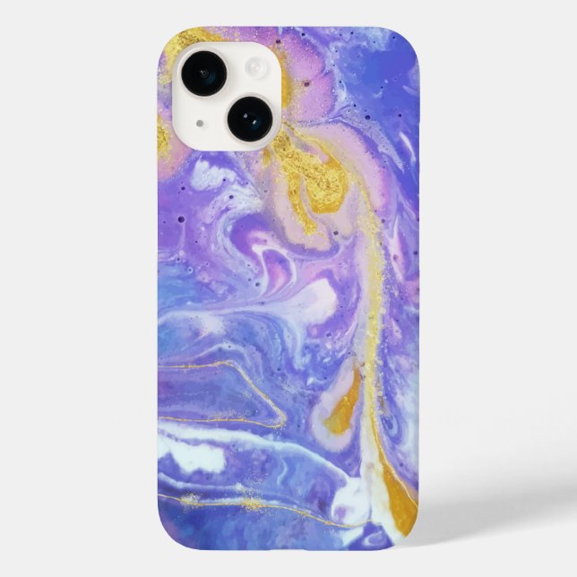 Lavender and Gold Fluid Abstract  Case-Mate iPhone Case (Back)