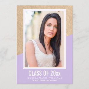 Lavender and Gold Foil   Graduation Invitations