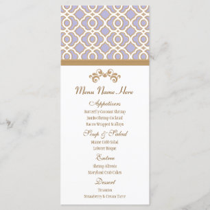 Lavender and Gold Moroccan Menu