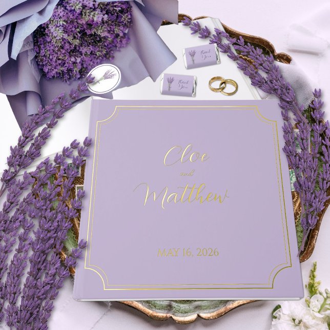 Lavender and gold Script Classic Wedding  Guest Book (Creator Uploaded)