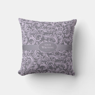 Lavender and Gray Elegant Wedding Cushion