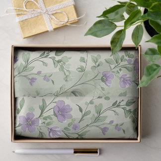 Lavender and Green Botanical Design Tissue Paper
