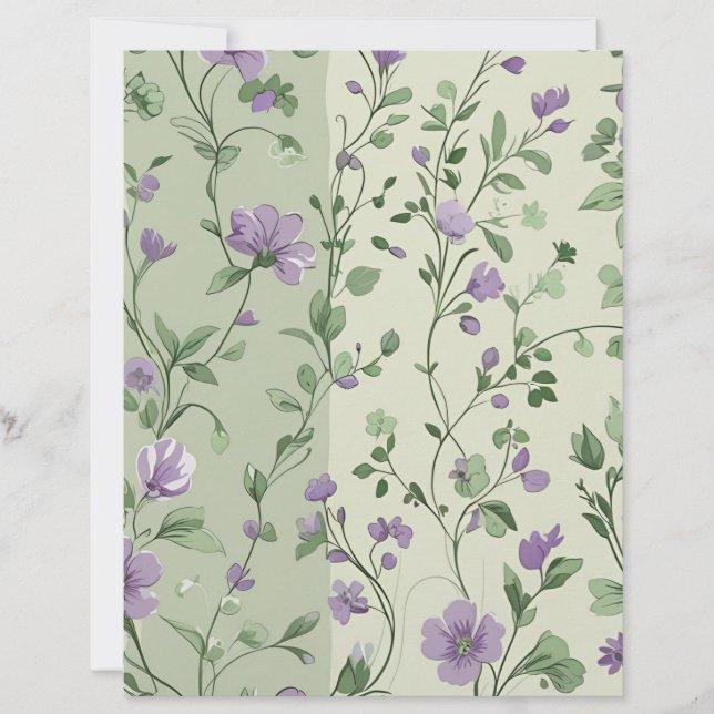 Lavender and Green Floral Design (Front)