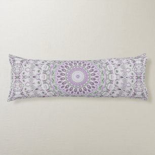 Lavender and Green Mandala Pattern Design Body Cushion