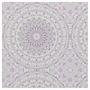Lavender and Green Mandala Pattern Design Fabric