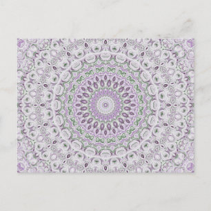 Lavender and Green Mandala Pattern Design Postcard