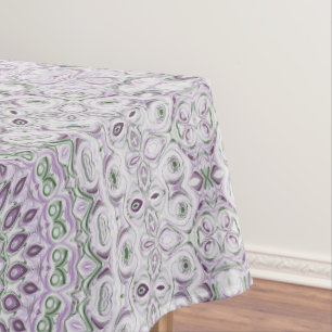 Lavender and Green Mandala Pattern Design Tablecloth
