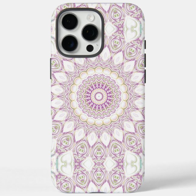 Lavender and Green Pastel Mandala Pattern Design Case-Mate iPhone Case (Back)