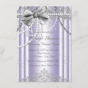 Lavender and Grey Pearl Bridal Shower Invitation