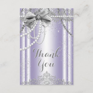 Lavender and Grey Pearl Thank You Card