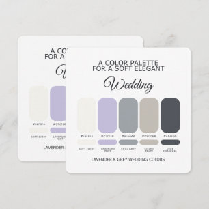 Lavender and Grey Wedding Color Palette Card