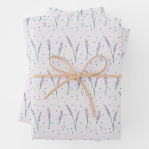 Lavender and Hearts Pretty Feminine Wrapping Paper Sheet