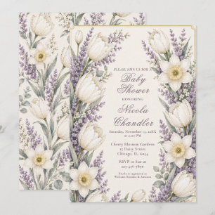 Lavender and Ivory Baby Shower Invitation