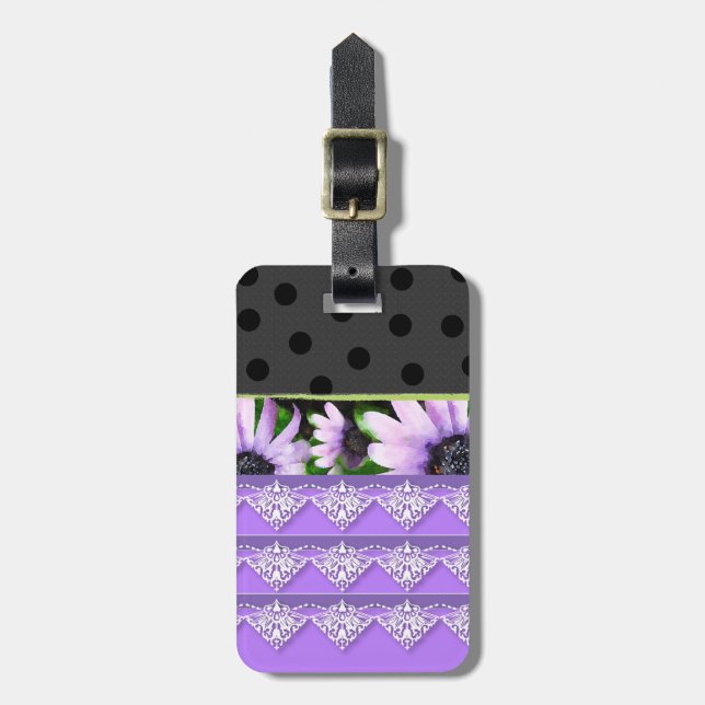 Lavender and Lace luggage tag (Front Vertical)