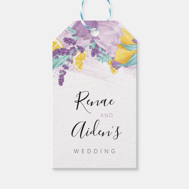 Lavender and lemon favour tag, kitchen tea tag (Front)