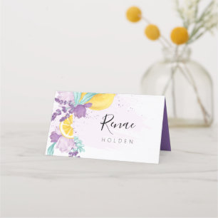 Lavender and lemon place card, fresh food label place card