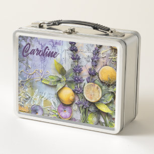 Lavender and Lemons Metal Lunch Box