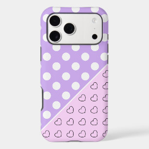 Lavender And Light Pink Stylish Dots And Hearts