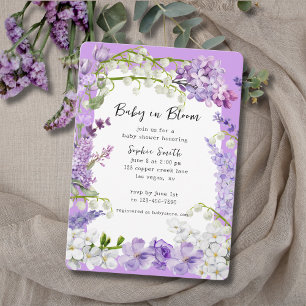 Lavender and Lilac Boho Baby In Bloom Baby Shower Invitation