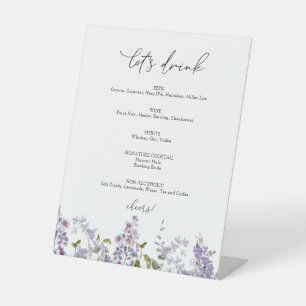 Lavender and Lilac Let's Drink Bar Sign