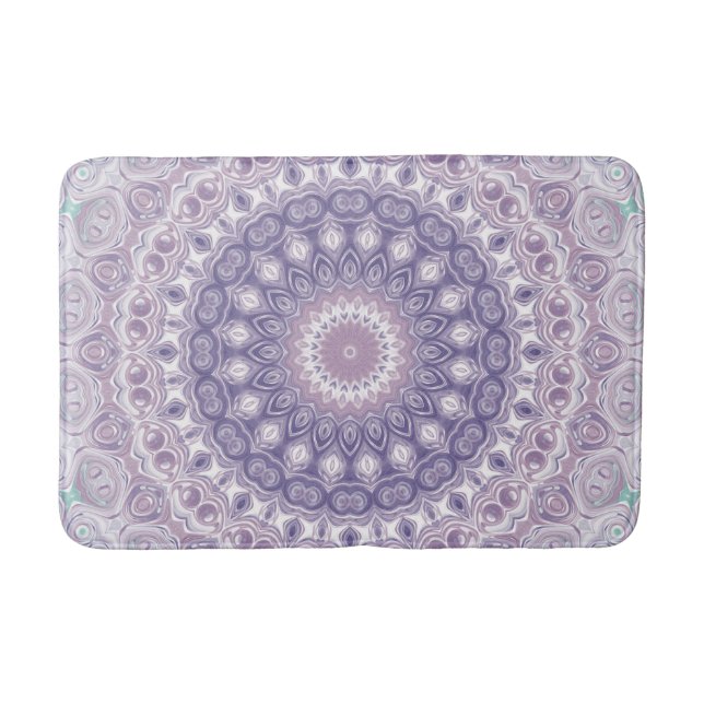 Lavender and Lilac Mandala Pattern Bath Mat (Front)
