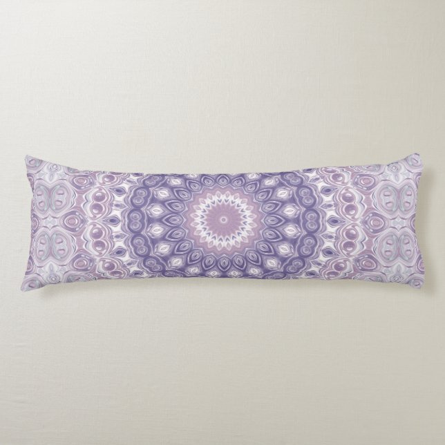 Lavender and Lilac Mandala Pattern Body Cushion (Front)