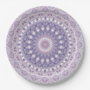 Lavender and Lilac Mandala Pattern Paper Plate