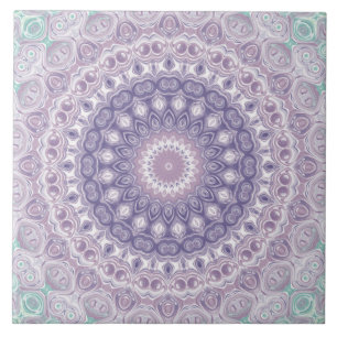 Lavender and Lilac Mandala Pattern Tile
