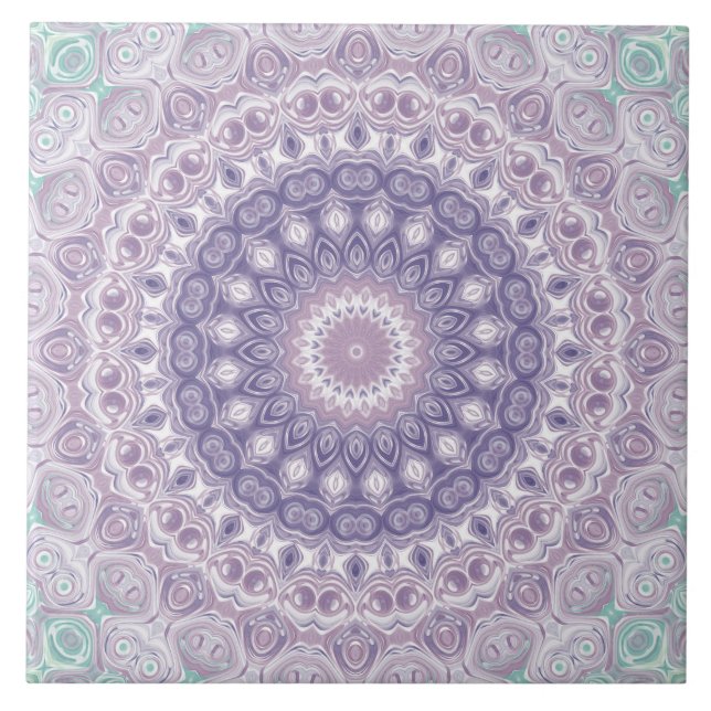 Lavender and Lilac Mandala Pattern Tile (Front)