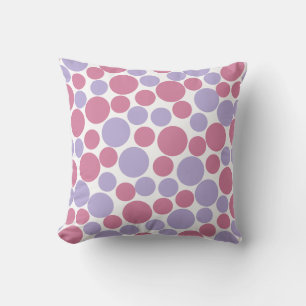 Lavender and Matte Pink Circle Pattern Cushion