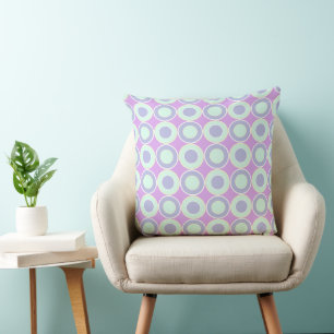 Lavender And Mint Doughnuts With Filling On Purple Cushion