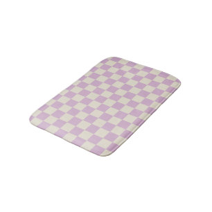 Lavender and Off White Chequerboard Bath Mat