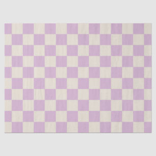 Lavender and Off White Chequerboard Tissue Paper