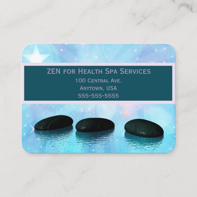 Lavender and Pale Blue Watercolours Zen Spa Business Card (Front)