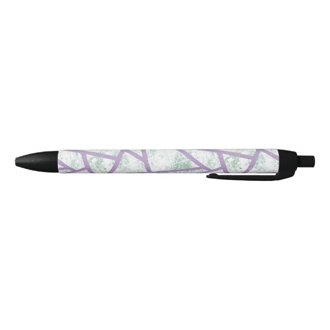 Lavender and pale green mosaic pattern black ink pen (Bottom)