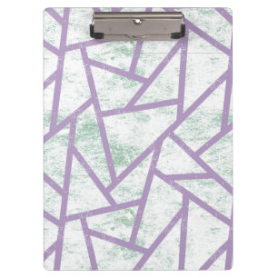 Lavender and pale green mosaic pattern clipboard