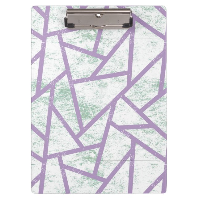 Lavender and pale green mosaic pattern clipboard (Front)