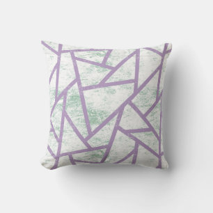 Lavender and pale green mosaic pattern cushion
