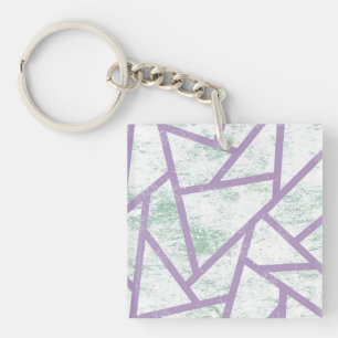 Lavender and pale green mosaic pattern key ring