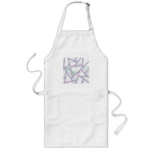 Lavender and pale green mosaic pattern long apron
