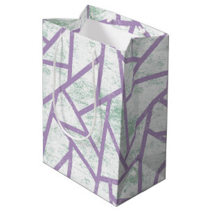 Lavender and pale green mosaic pattern medium gift bag