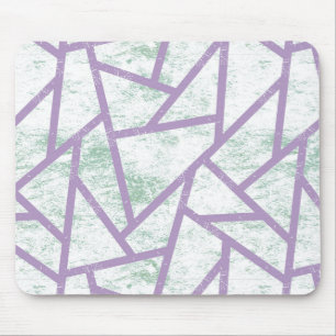 Lavender and pale green mosaic pattern mouse mat