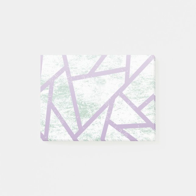 Lavender and pale green mosaic pattern post-it notes (Front)