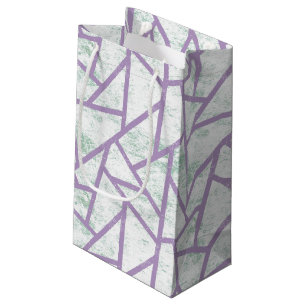 Lavender and pale green mosaic pattern small gift bag