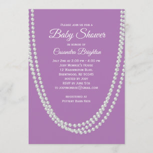 Lavender and Pearls Baby Shower Invitation