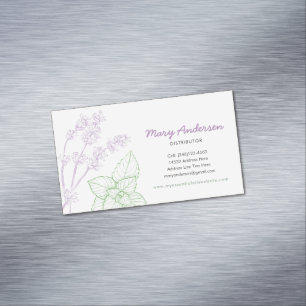 Lavender and Peppermint Essential Oil Magnetic Business Card