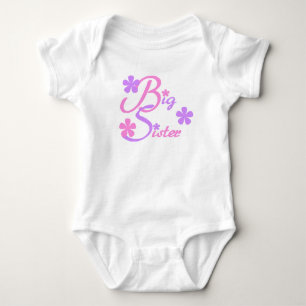 Lavender and Pink Big Sister Baby Bodysuit